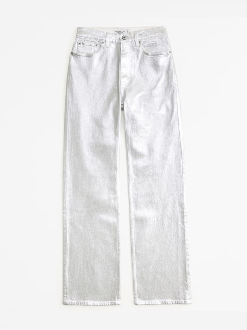 NWT β’ A&F Silver Metallic Jeans - Picture 10 of 12